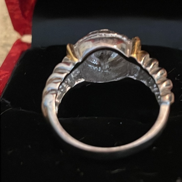 Silver & Gold CZ Ring - Picture 4 of 6